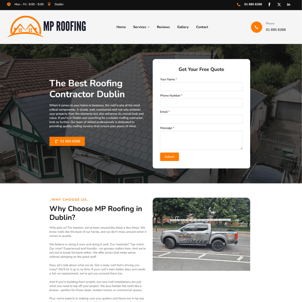 Roofing website